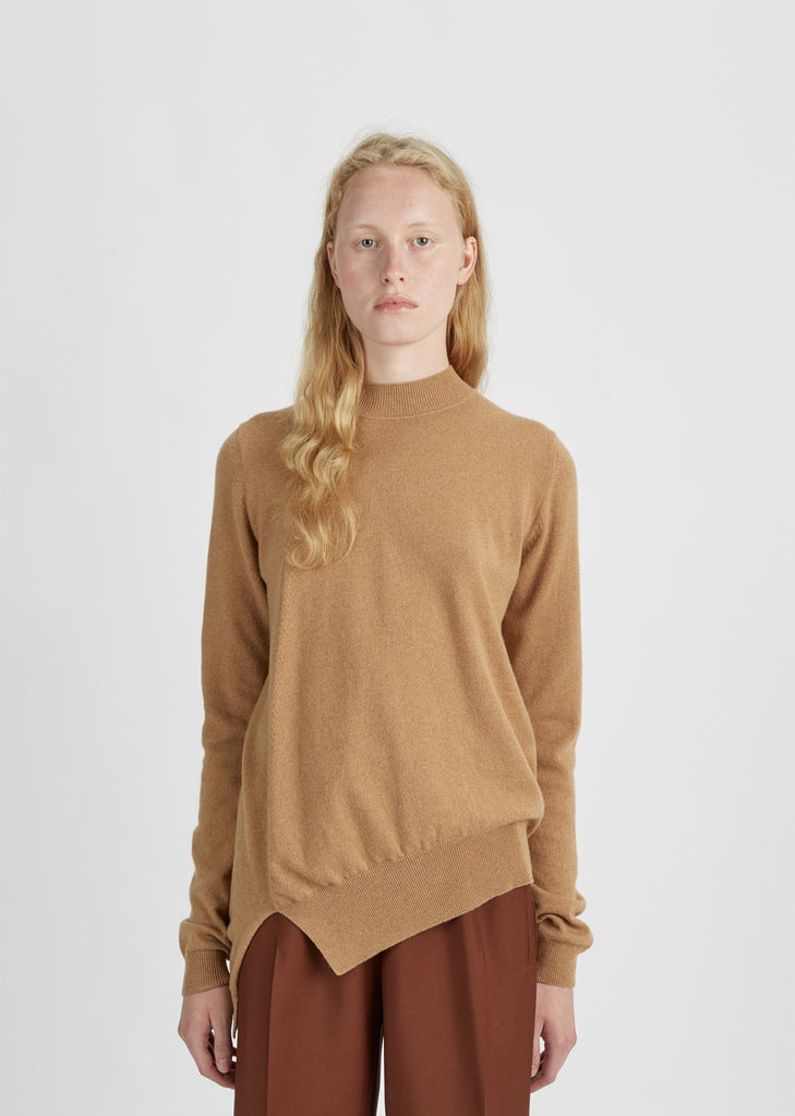 Asymmetric Hem Cashmere Sweater