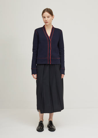 Contrast Stitching Cardigan