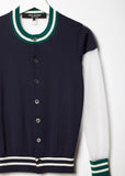 Mesh Sleeve Wool Cardigan