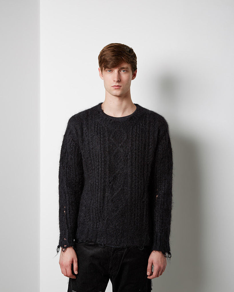 Distressed Cable Knit