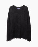 Distressed Cable Knit