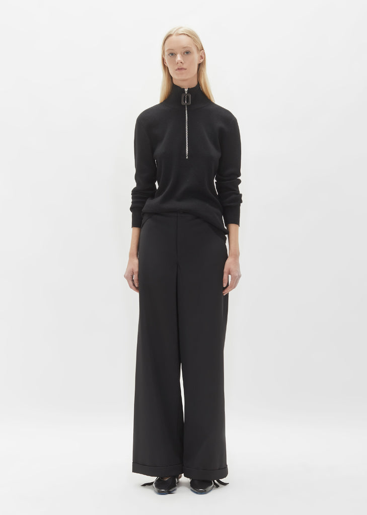 Wool Wide Leg Trouser
