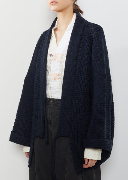 Kesa Wool Cardigan by Kapital- La Garçonne