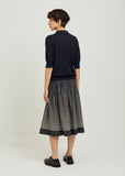 Pique Open Collar Silk Sweater