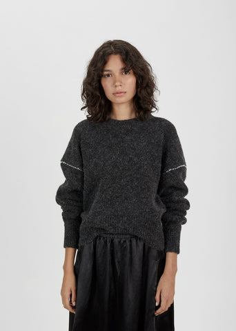 White Stitching Gauge 5 Sweater