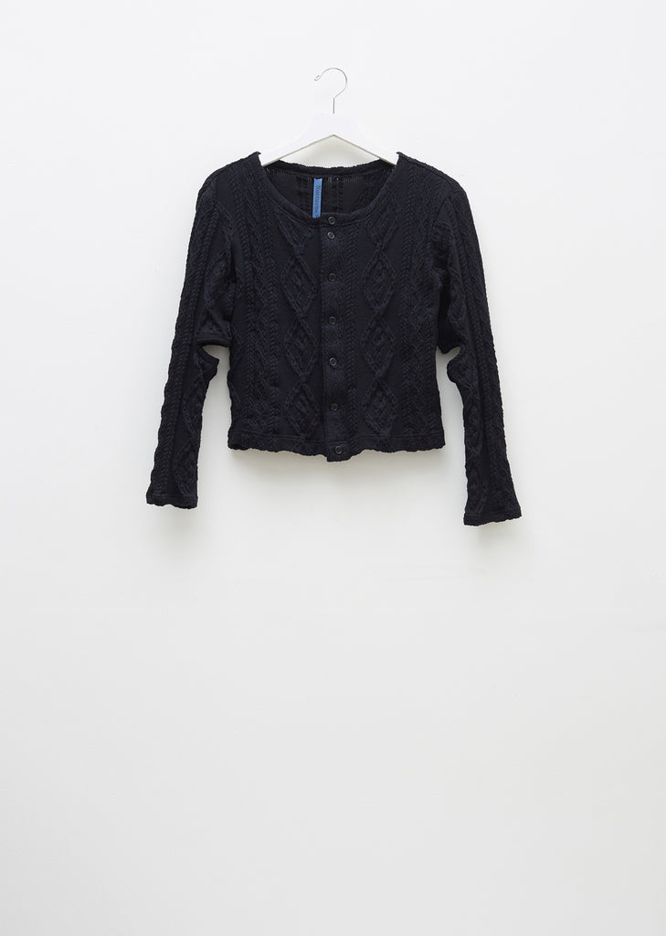 Round Neck Cable Cardigan