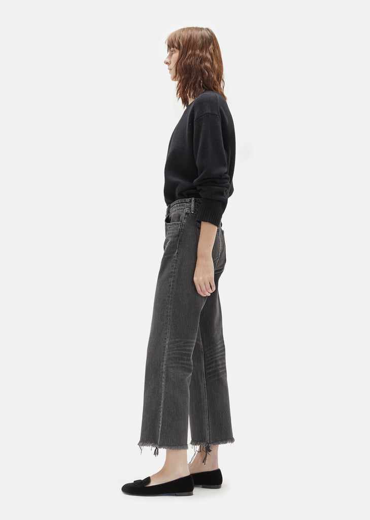 Cropped Loose Faded Jeans