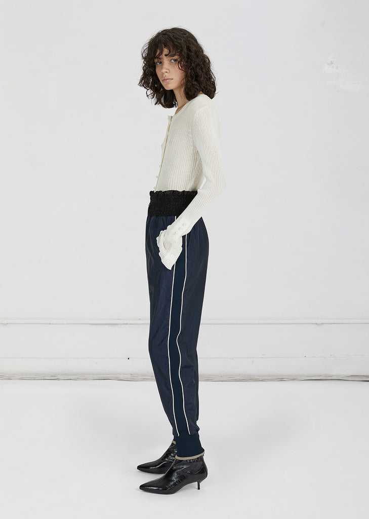 Smocked Nylon Jogger