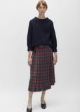 Glen Check Pleated Wrap Skirt