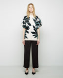 Floral Embroidered Short Sleeve Pullover