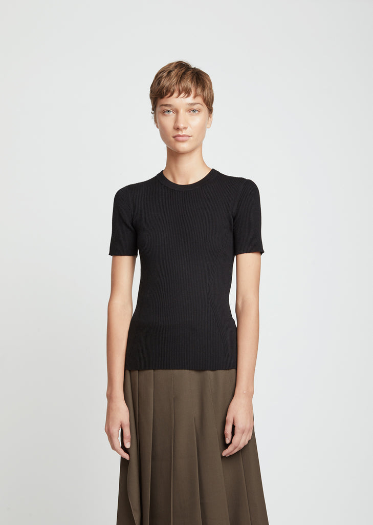 Merino Flatrib Short Sleeve Sweater