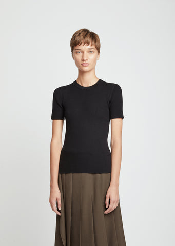 Merino Flatrib Short Sleeve Sweater