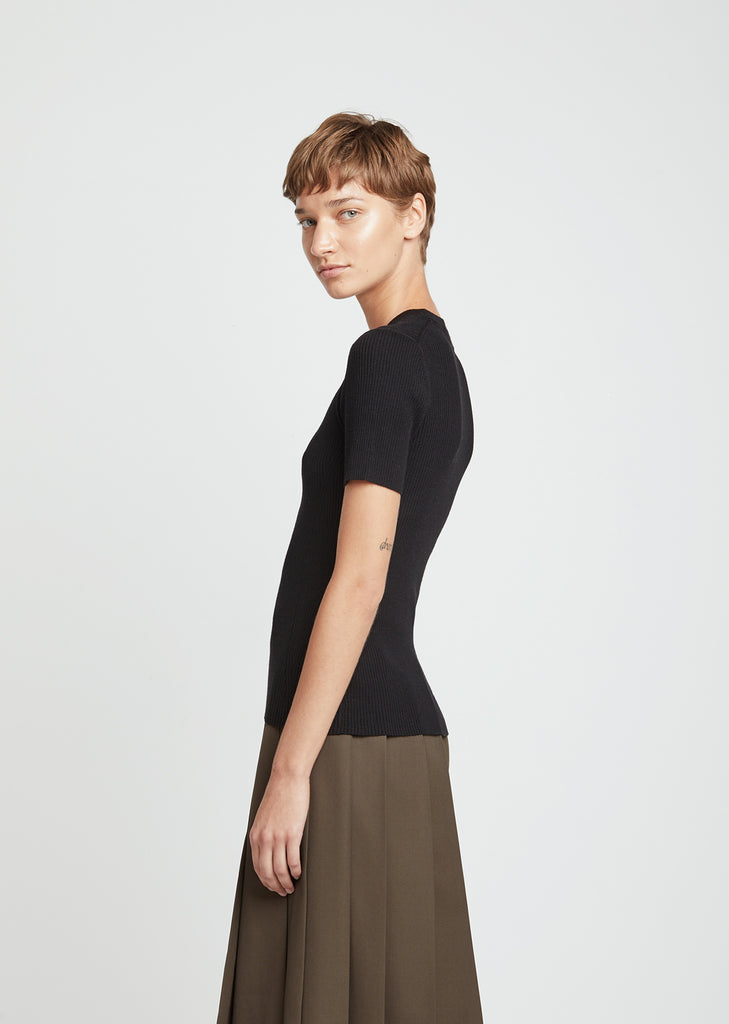 Merino Flatrib Short Sleeve Sweater