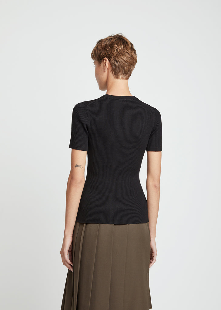 Merino Flatrib Short Sleeve Sweater