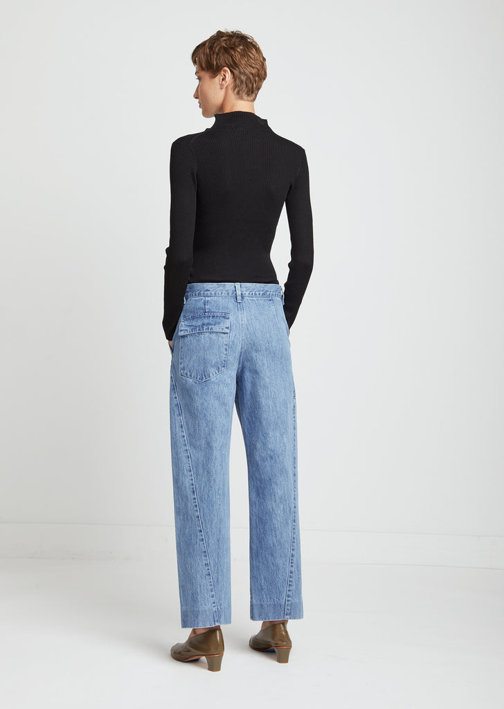 Merino Flatrib Roll Neck Sweater