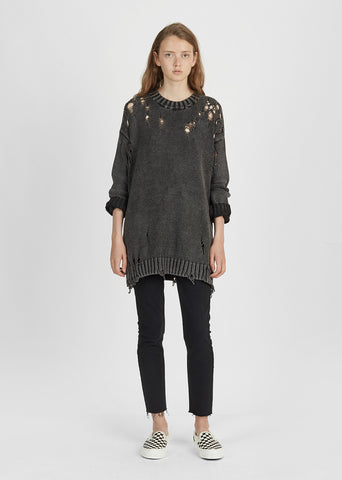 Shredded Knit Pullover