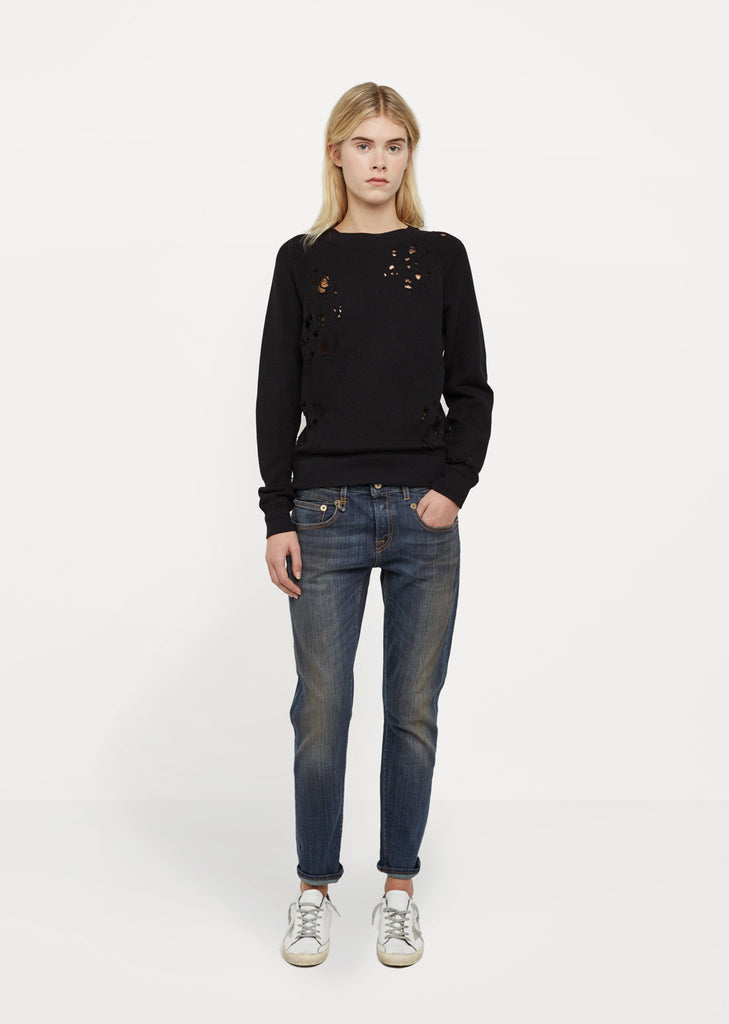 Shredded Zip Side Sweatshirt