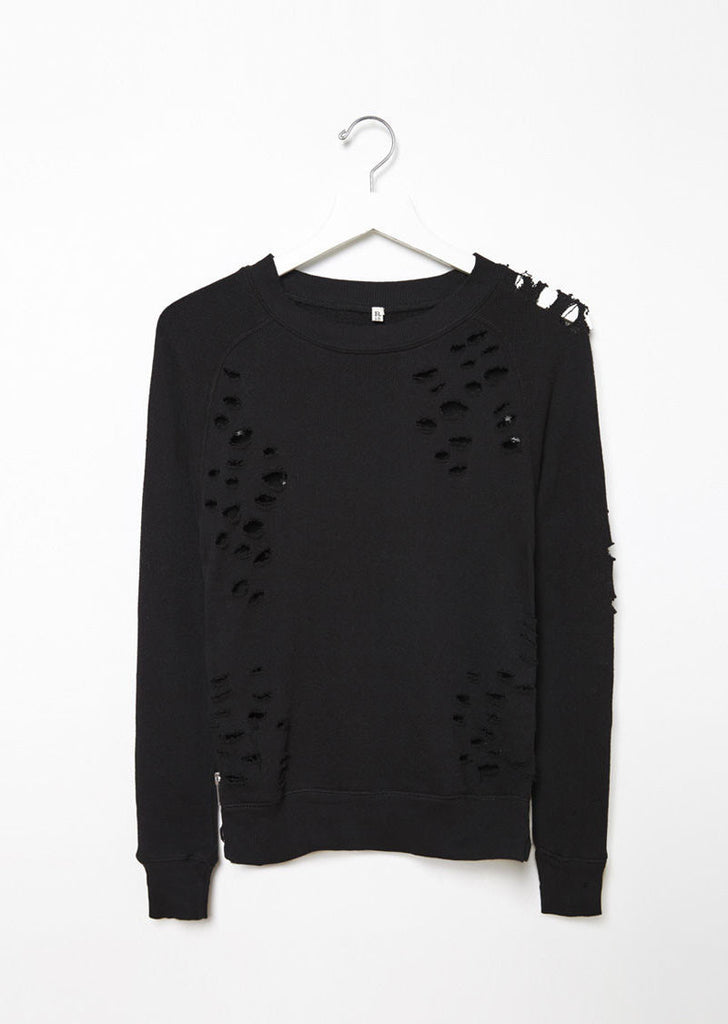 Shredded Zip Side Sweatshirt