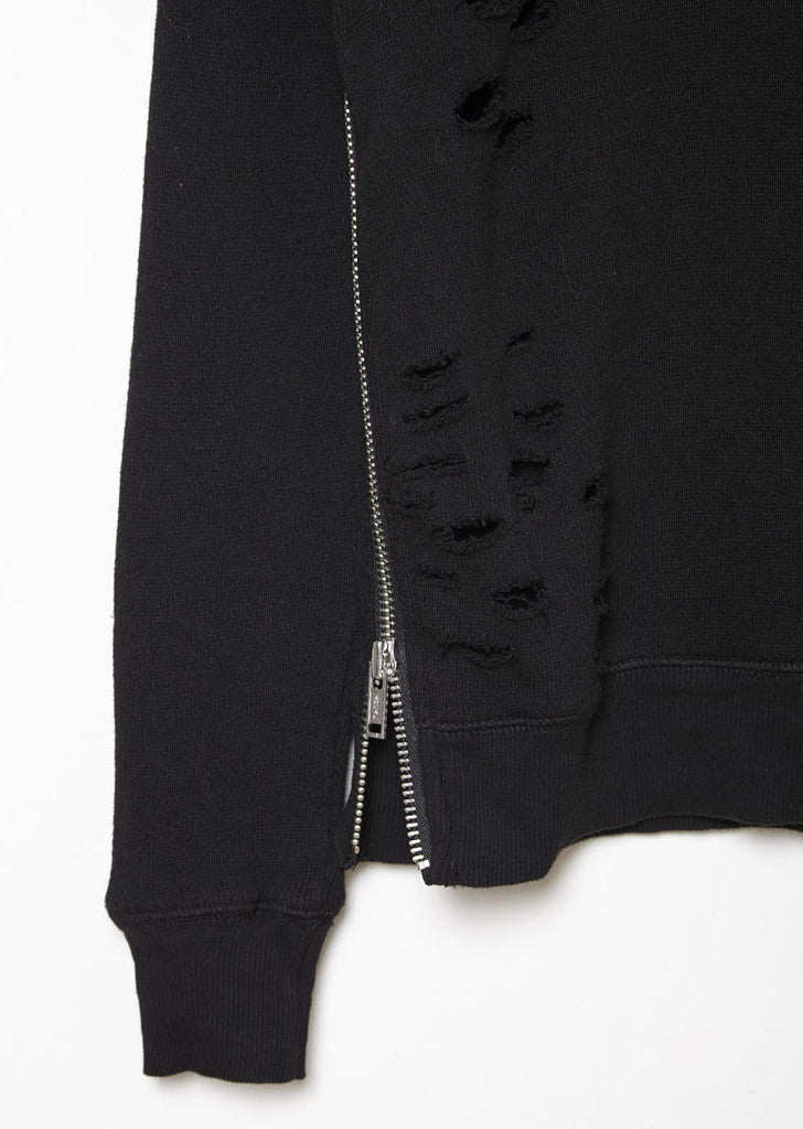 Shredded Zip Side Sweatshirt