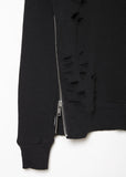 Shredded Zip Side Sweatshirt