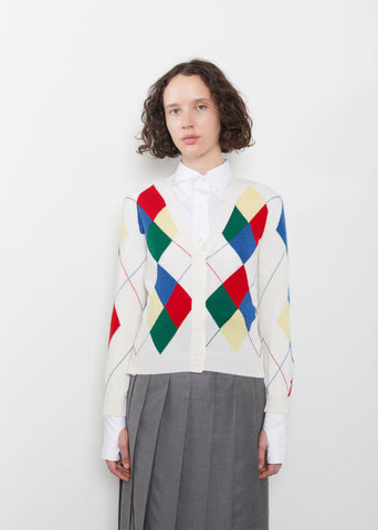 Argyle Intarsia Cashmere Cardigan