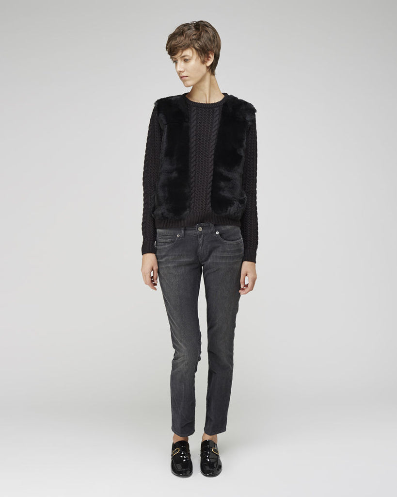 Rabbit Fur Knit Pullover