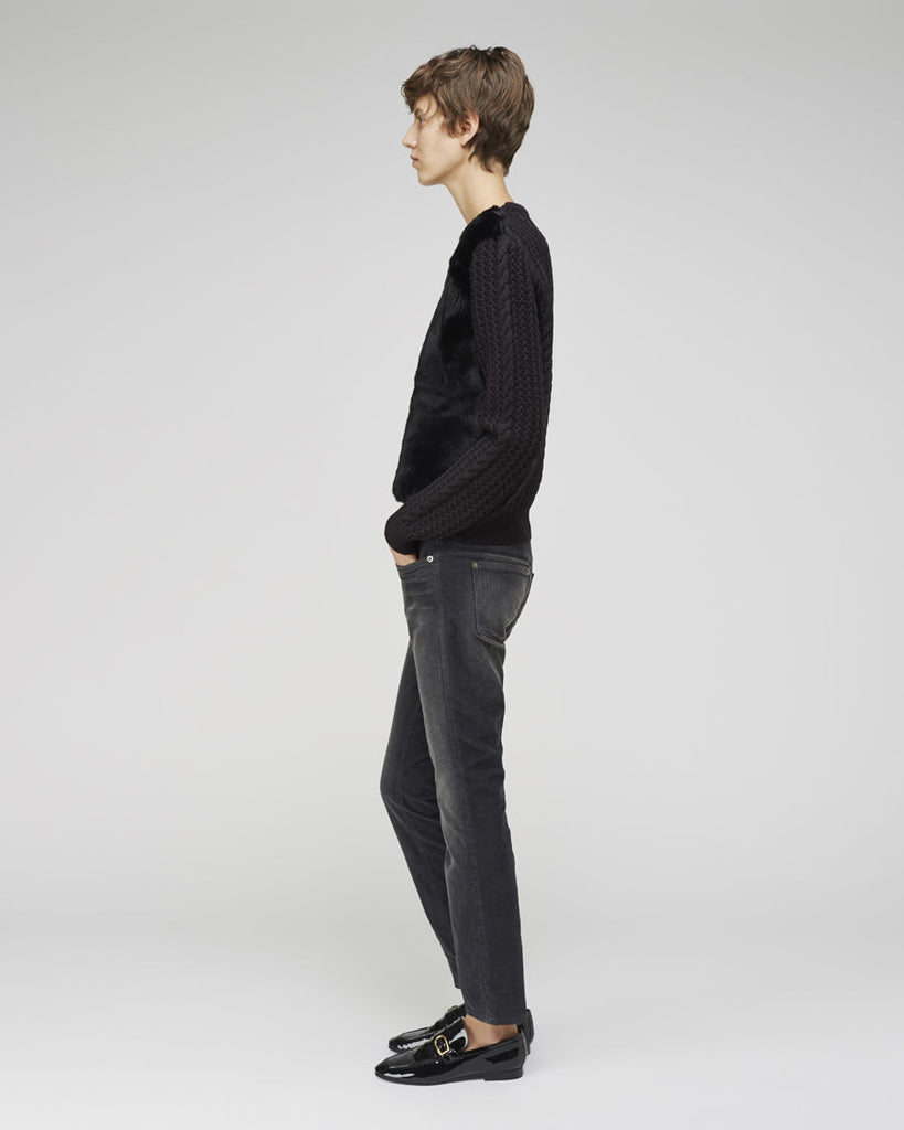 Rabbit Fur Knit Pullover