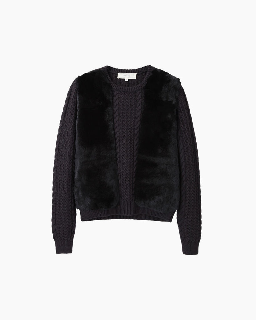 Rabbit Fur Knit Pullover