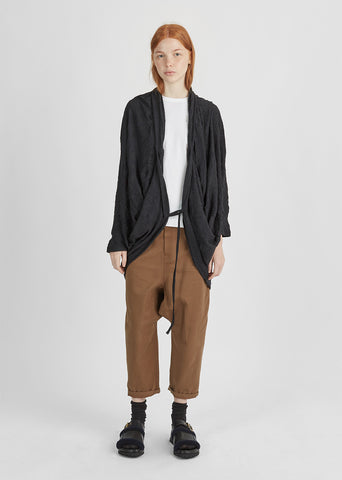 Crinkled Cotton Cocoon Cardigan