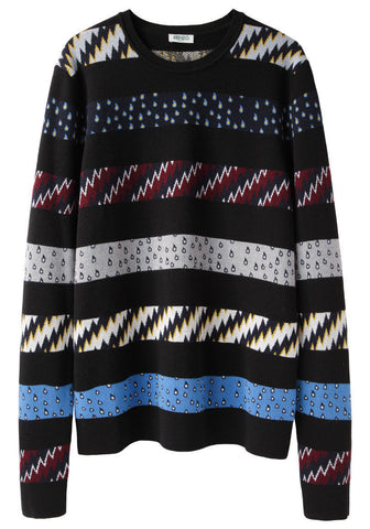 Printed Stripe Pullover