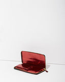Metallic Patchwork Long Zip Wallet