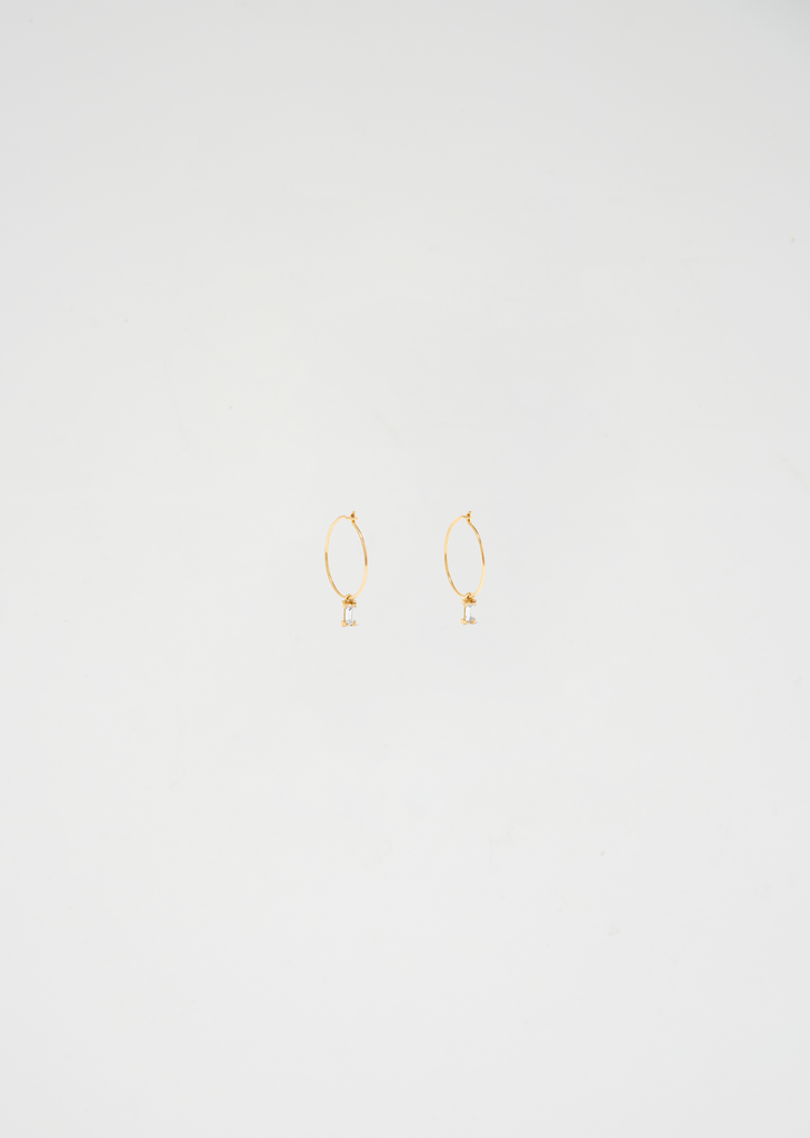 Dangling Baguette Hoop