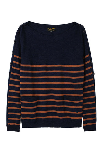 Boatneck Striped Pullover