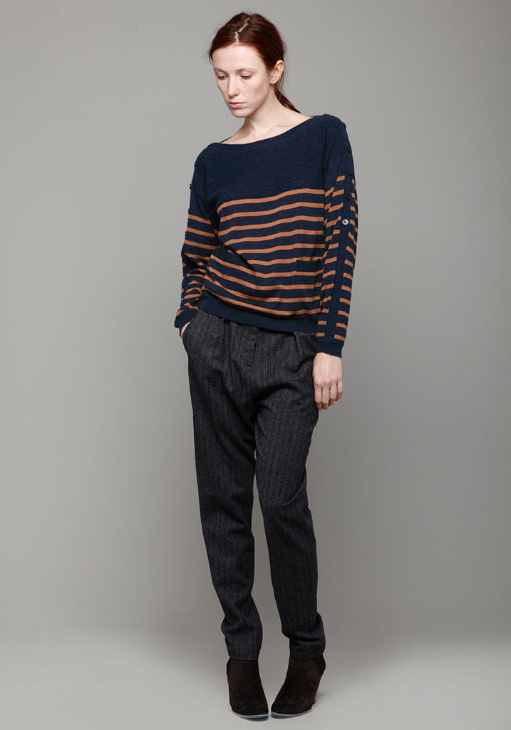Boatneck Striped Pullover