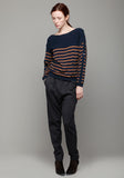 Boatneck Striped Pullover