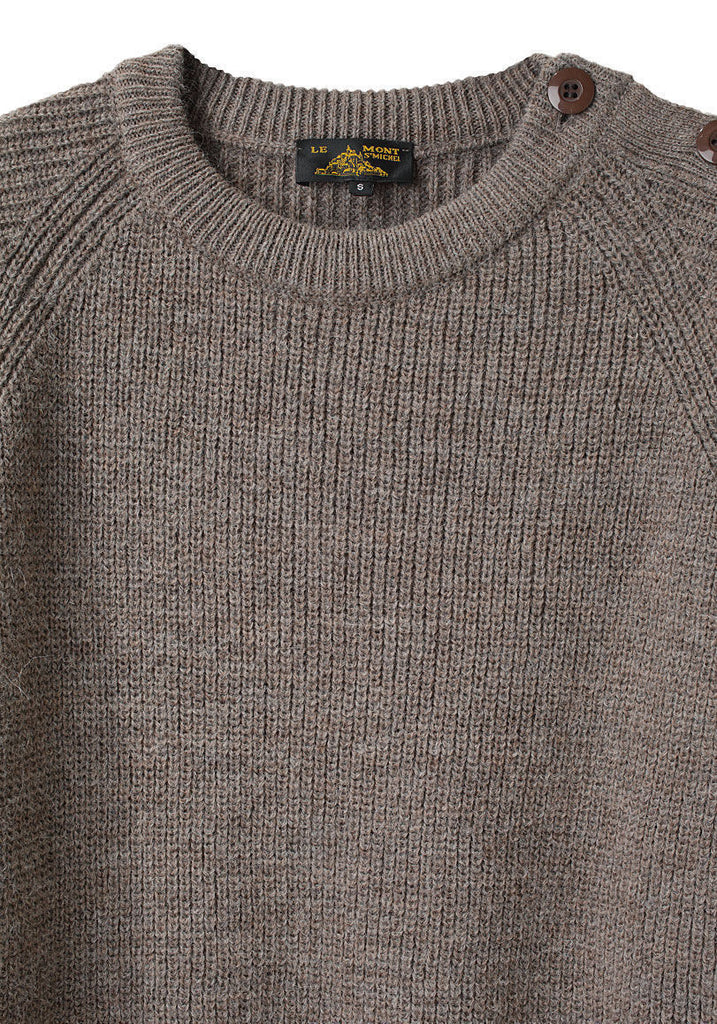 Button Crewneck Sweater