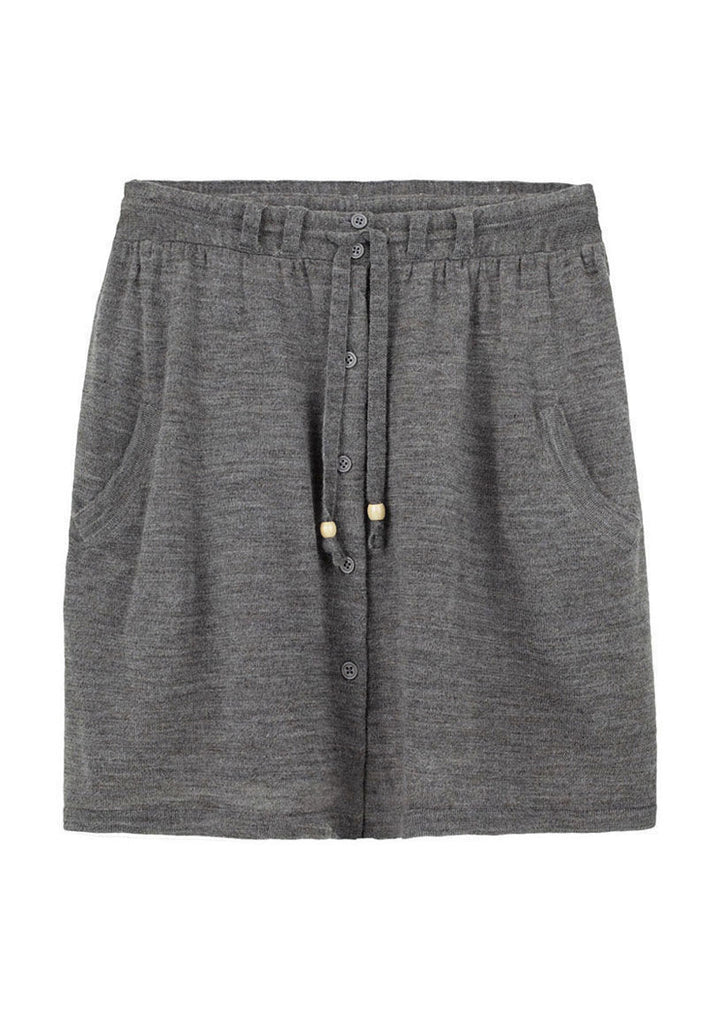 Buttoned Drawstring Skirt
