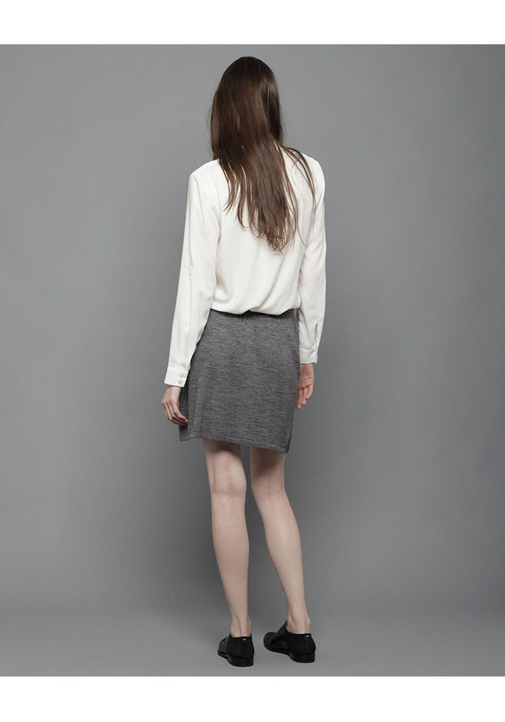 Buttoned Drawstring Skirt