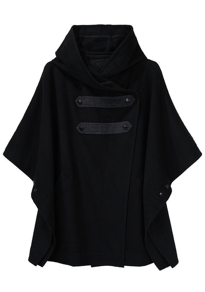 Hooded Wool Poncho