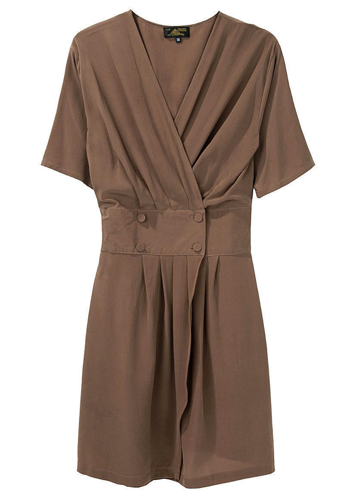 Silk Double Button Dress