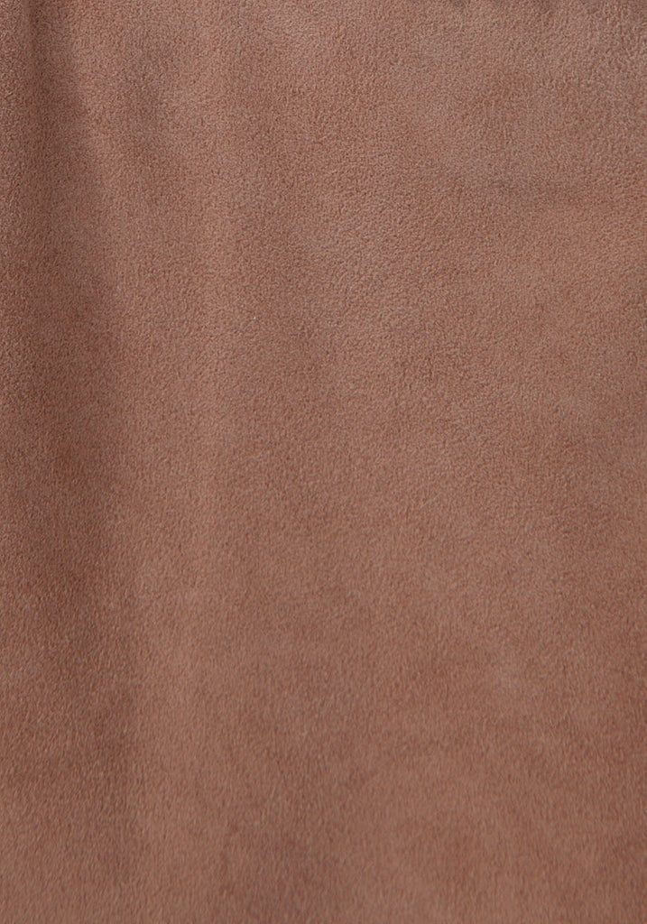 Suede Button Front Skirt