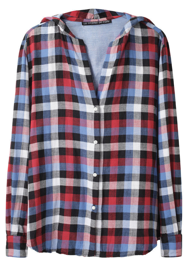 Hooded Plaid Shirt