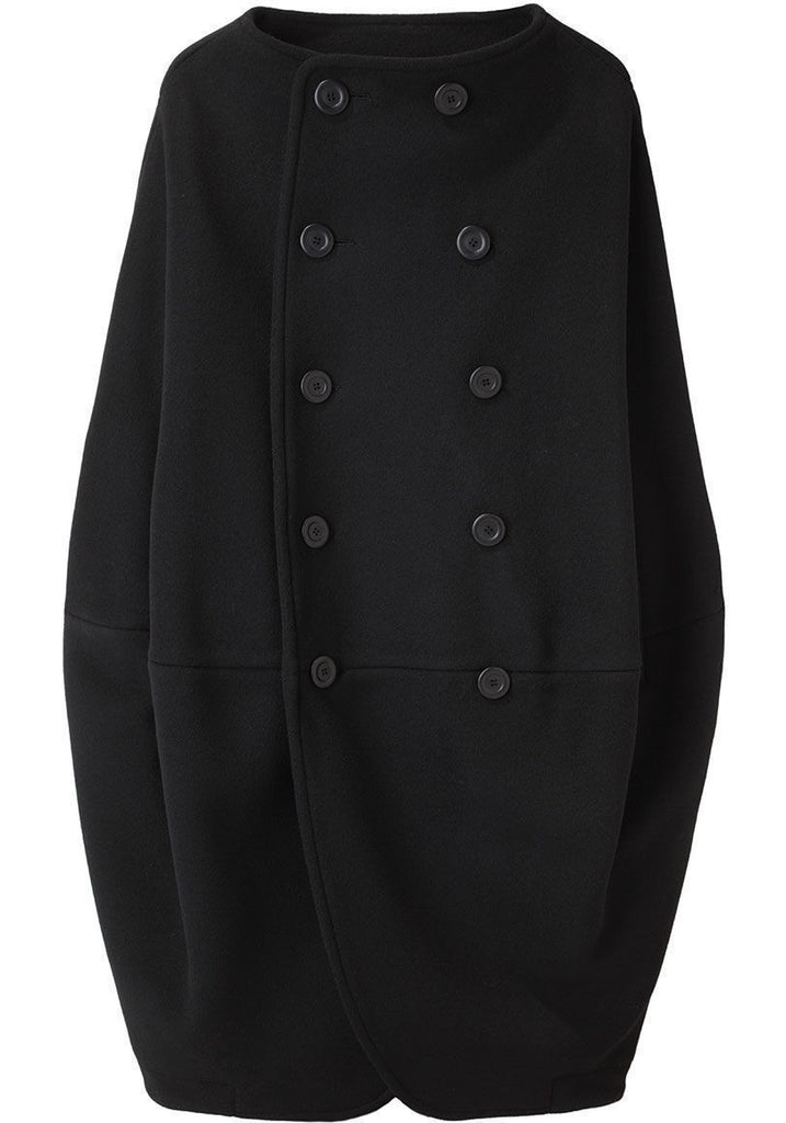 Collarless Barrel Coat