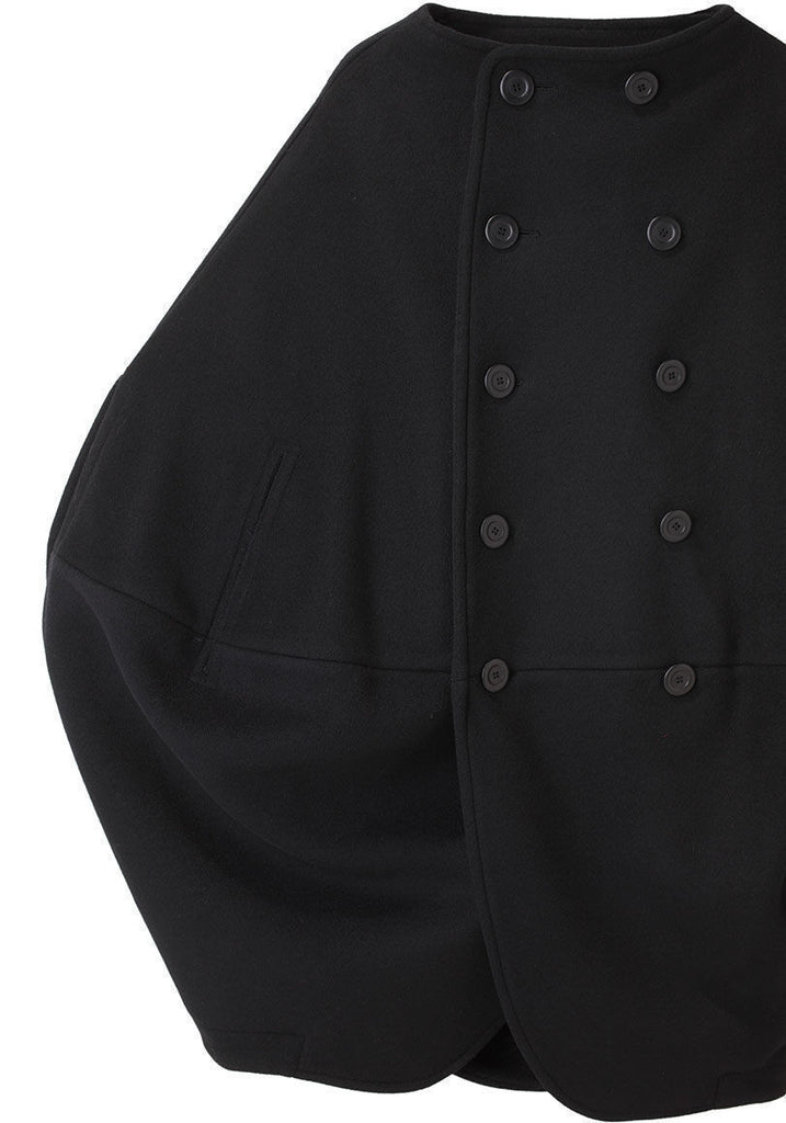 Collarless Barrel Coat