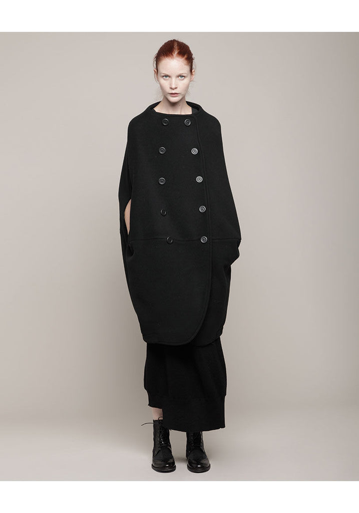 Collarless Barrel Coat