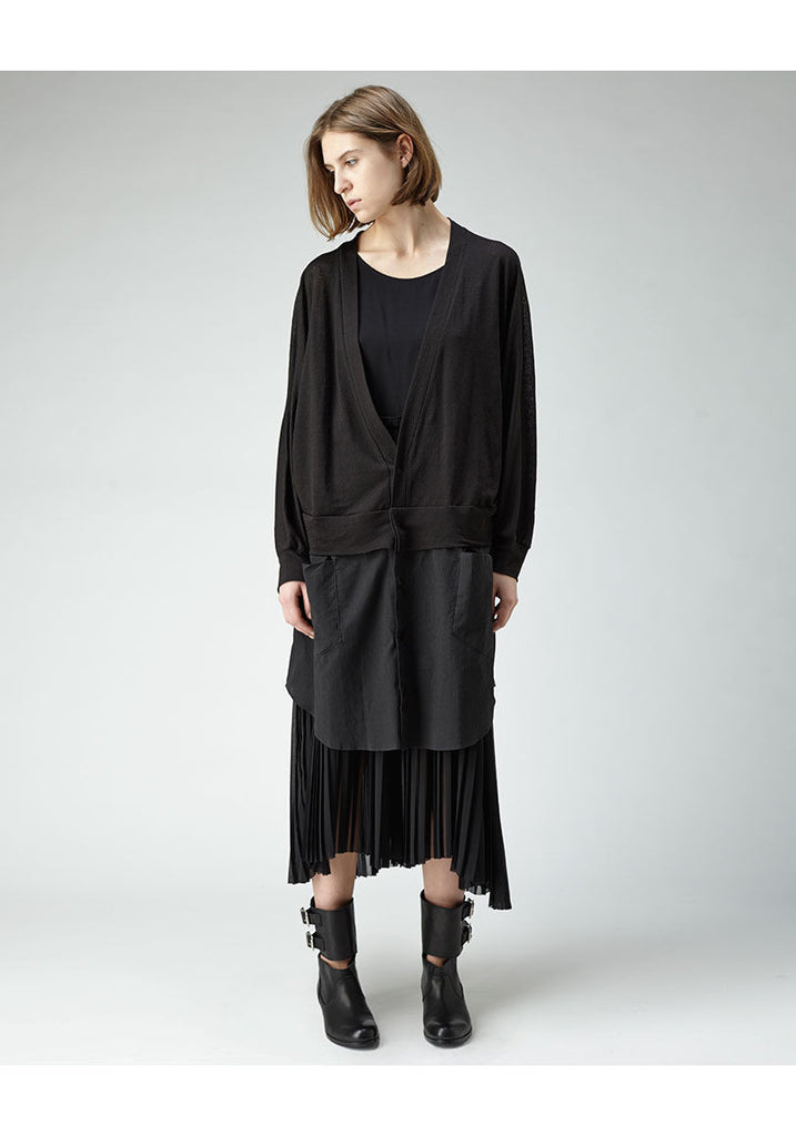 Contrast Bottom Cardigan