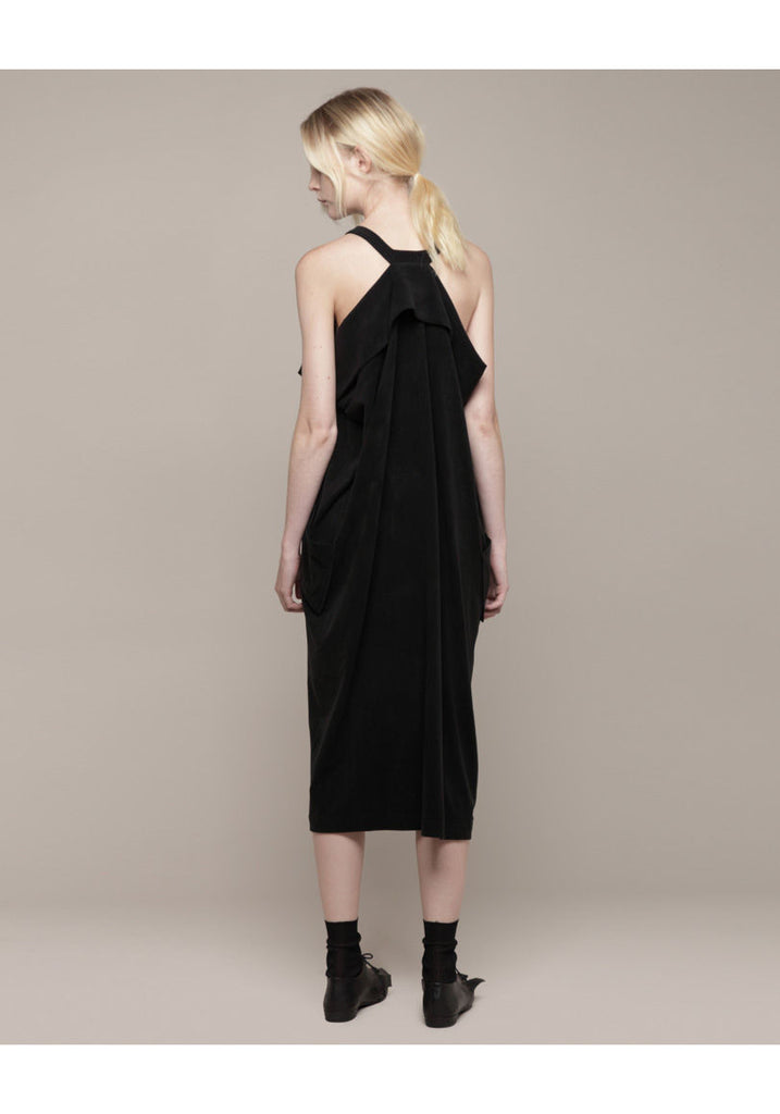 Dropped Collar Sleeveless Dress