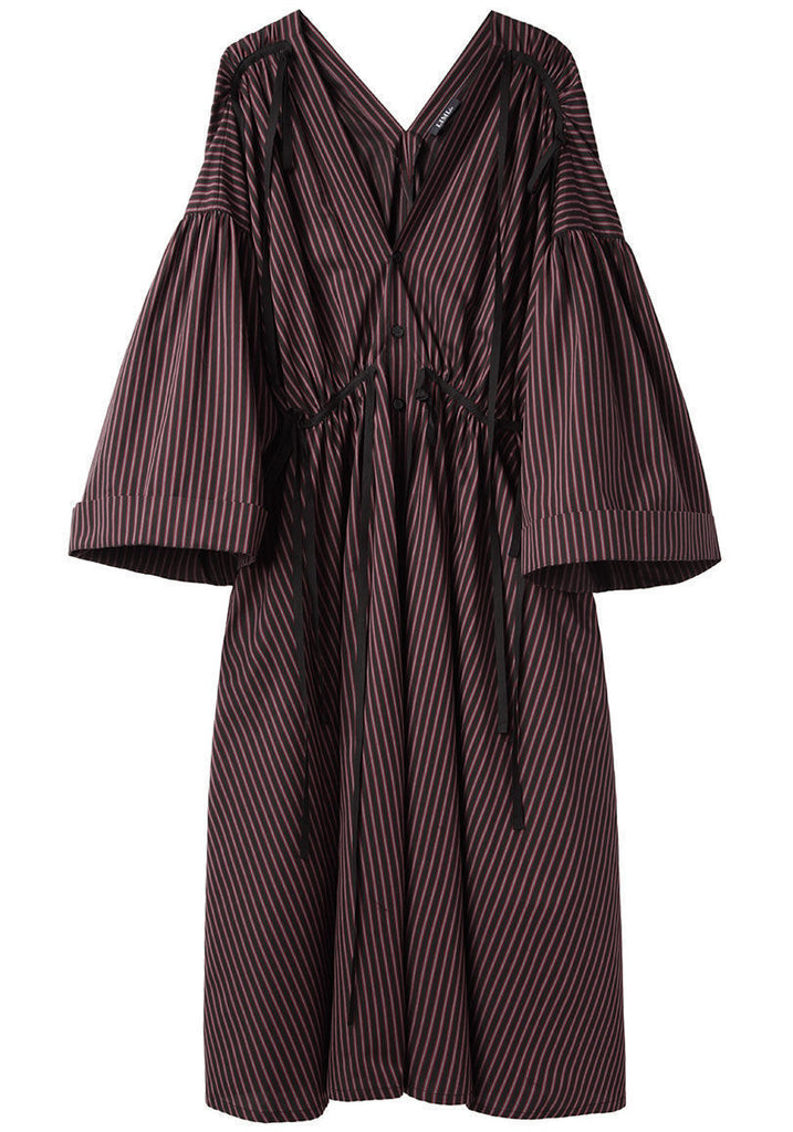 Gathered Stripe Dress