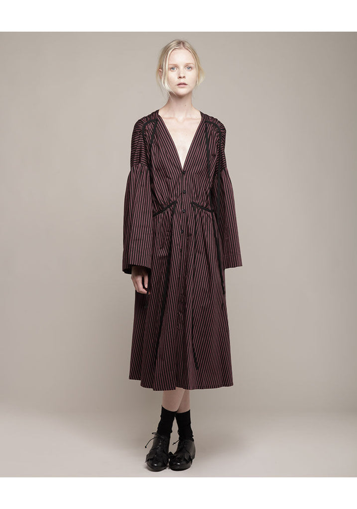 Gathered Stripe Dress