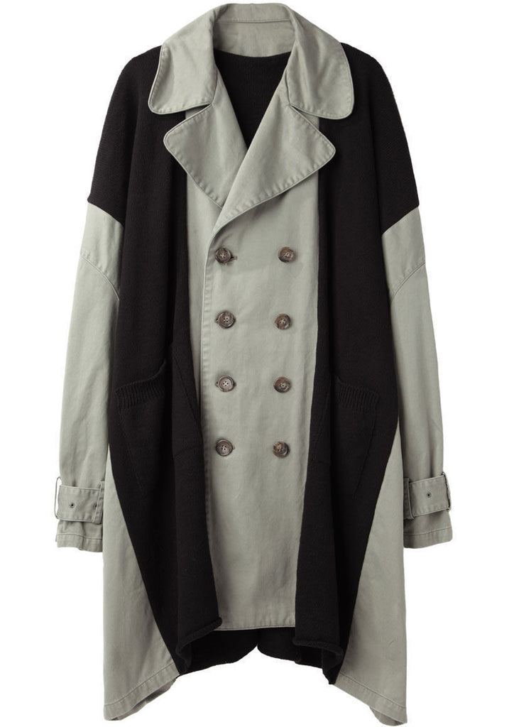 Knit Panel Army Coat